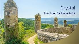  Presentation with castle - Cool new PPT theme with spis-castle-spissky-hrad-slovakia backdrop and a sky blue colored foreground