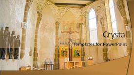  Presentation with castle - Beautiful slides featuring spis-castle-spissky-hrad-slovakia backdrop and a yellow colored foreground