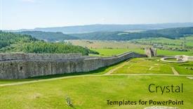  Presentation with castle - Slides having spis-castle-spissky-hrad-slovakia background and a gold colored foreground