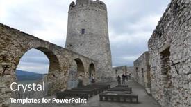  Presentation with romania history hunyad castle - Slide set having spis-castle-spissky-hrad-slovakia background and a dark gray colored foreground