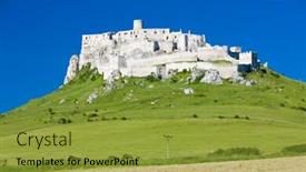  Presentation with castle - Presentation consisting of spissky-castle-slovakia background and a gold colored foreground