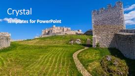  Presentation with castle draw - Slides featuring spissky-hrad-castle-ruins-near background and a teal colored foreground