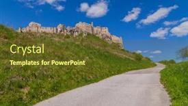  Presentation with castle - PPT theme featuring spissky-hrad-castle-ruins-near background and a  colored foreground