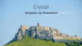  Presentation with castle - Theme consisting of spissky-hrad-castle-slovakia background and a light blue colored foreground