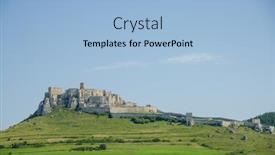  Presentation with castle - Slides having spissky-hrad-castle-slovakia background and a light blue colored foreground