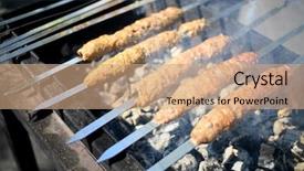  Presentation with kebab - Theme featuring luleh kebab on the grill background and a coral colored foreground