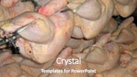  Presentation with waiting room - Presentation theme with spitted marinated chickens stored background and a coral colored foreground