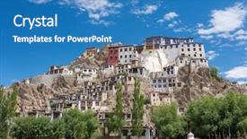  Presentation with india temple - Theme having spituk monastery with view background and a teal colored foreground