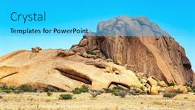  Presentation with rock stone - PPT layouts enhanced with spitzkoppe-is-a-small-picturesque background and a cyan colored foreground