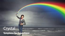  Presentation with coloured - Colorful presentation theme enhanced with splash coloured like a rainbow backdrop and a gray colored foreground