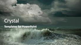  Presentation with strong wind - PPT layouts enhanced with splash drops under dark sky background and a dark gray colored foreground