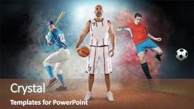  Presentation with basketball collage - Slide deck with splash drops undrer stadium light background and a coral colored foreground