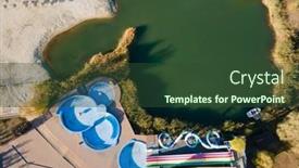  Presentation with aqua - Slide deck having splash-fun-water-aqua-park background and a tawny brown colored foreground
