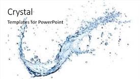  Presentation with water splash - Colorful theme enhanced with splash isolated on black background backdrop and a  colored foreground