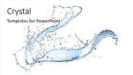  Presentation with blue water splash isolated - Amazing slides having splash isolated on white background backdrop and a  colored foreground
