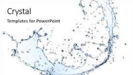  Presentation with blue water splash isolated - Slides enhanced with splash isolated on white background background and a  colored foreground
