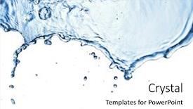 Presentation with blue water splash isolated - Amazing PPT theme having splash isolated on white background backdrop and a white colored foreground