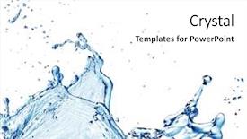  Presentation with blue water splash isolated - Theme enhanced with splash isolated on white background background and a white colored foreground