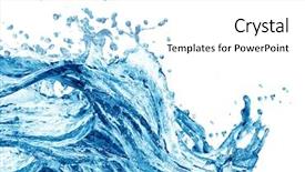  Presentation with blue water splash isolated - Slides having splash isolated on white background background and a  colored foreground