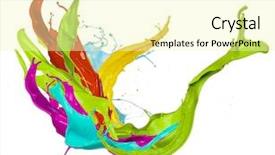  Presentation with fresh water splash green apple isolated white - Amazing slides having splash isolated on white background backdrop and a blonde colored foreground