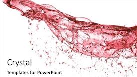  Presentation with white wine and red - Audience pleasing slides consisting of splash isolated on white background backdrop and a  colored foreground