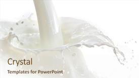  Presentation with milk splash - Audience pleasing slides consisting of splash isolated on white background backdrop and a  colored foreground