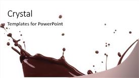  Presentation with chocolate splash - PPT layouts with chocolate isolated on white background background and a white colored foreground