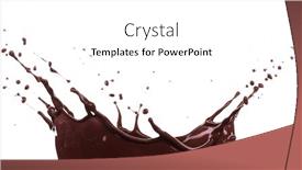  Presentation with chocolate splash - Slide deck featuring splash of brownish chocolate isolated on white background background and a white colored foreground