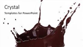  Presentation with chocolate splash - Amazing PPT theme having splash of brownish chocolate isolated backdrop and a white colored foreground
