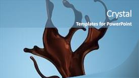  Presentation with chocolate splash - PPT layouts with browish - splash of brownish hot coffee background and a teal colored foreground