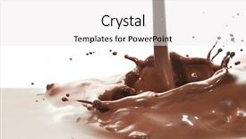  Presentation with chocolate splash - PPT layouts enhanced with splash of chocolate isolated on white background background and a white colored foreground