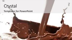  Presentation with chocolate splash - PPT theme with splash of chocolate isolated on white background background and a light gray colored foreground