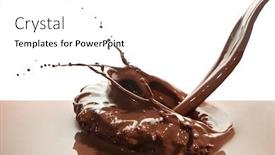 Presentation with chocolate splash - Presentation design with splash of chocolate isolated on white background background and a white colored foreground