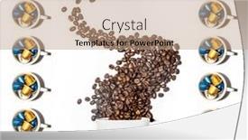  Presentation with high quality - Slide set having splash-of-coffee-beans background and a coral colored foreground