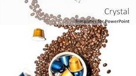  Presentation with capsules - Presentation theme having splash-of-coffee-beans background and a white colored foreground