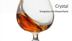  Presentation with splash - PPT theme having splash of cognac in glass background and a white colored foreground