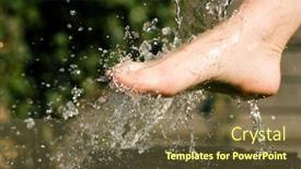  Presentation with cold water - PPT layouts consisting of splash of cold water showered on feet in an alternative therapy session drops frozen background and a tawny brown colored foreground
