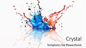  Presentation with color splash - Beautiful presentation theme featuring splash of different color paints backdrop and a sky blue colored foreground