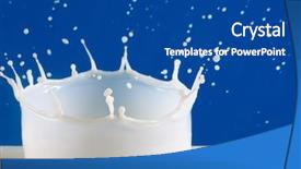  Presentation with milk splash - Theme featuring splash of fresh natural milk background and a ocean colored foreground