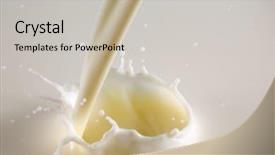  Presentation with milk splash - Audience pleasing PPT theme consisting of splash of fresh natural milk backdrop and a light gray colored foreground