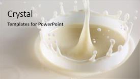  Presentation with milk splash - Cool new presentation theme with splash of fresh natural milk backdrop and a light gray colored foreground