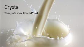  Presentation with milk splash - PPT theme enhanced with splash of fresh natural milk background and a light gray colored foreground