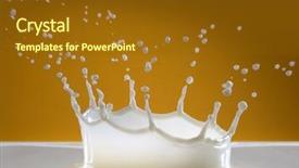  Presentation with milk splash - Cool new presentation theme with splash of fresh natural milk backdrop and a tawny brown colored foreground