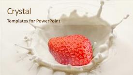  Presentation with fruit splash - Slide deck featuring splash of milk caused background and a sky blue colored foreground