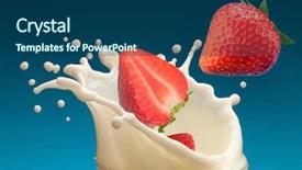  Presentation with milk splash - Slide deck having splash of milk caused background and a ocean colored foreground