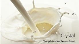  Presentation with milk splash - PPT layouts featuring splash of milk closeup background and a soft green colored foreground