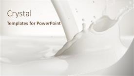  Presentation with milk splash - Colorful presentation design enhanced with splash-of-milk-in-closeup backdrop and a sky blue colored foreground