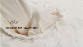  Presentation with milk splash - PPT theme having splash-of-milk-in-closeup background and a soft green colored foreground