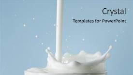  Presentation with milk splash - Slide deck with splash of milk in glass background and a  colored foreground