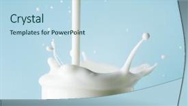  Presentation with milk splashing - PPT layouts consisting of splash of milk in glass background and a light blue colored foreground